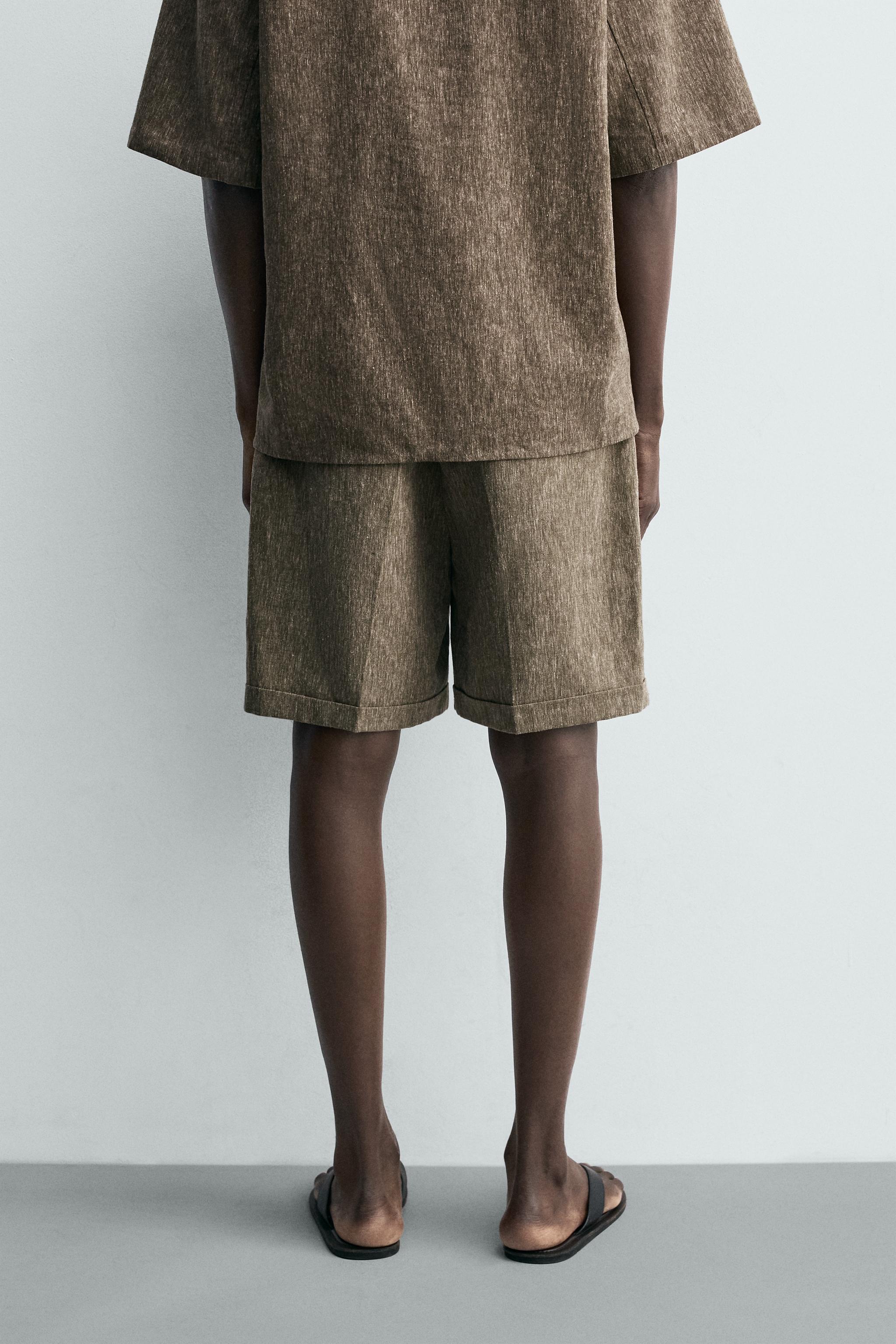 BERMUDA RELAXED FIT À PLIS